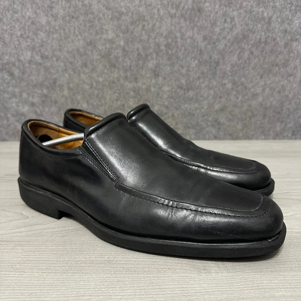 Johnston & Murphy Sheepskin Slip On Dress‎ Shoes Mens Size 13 Black Leather